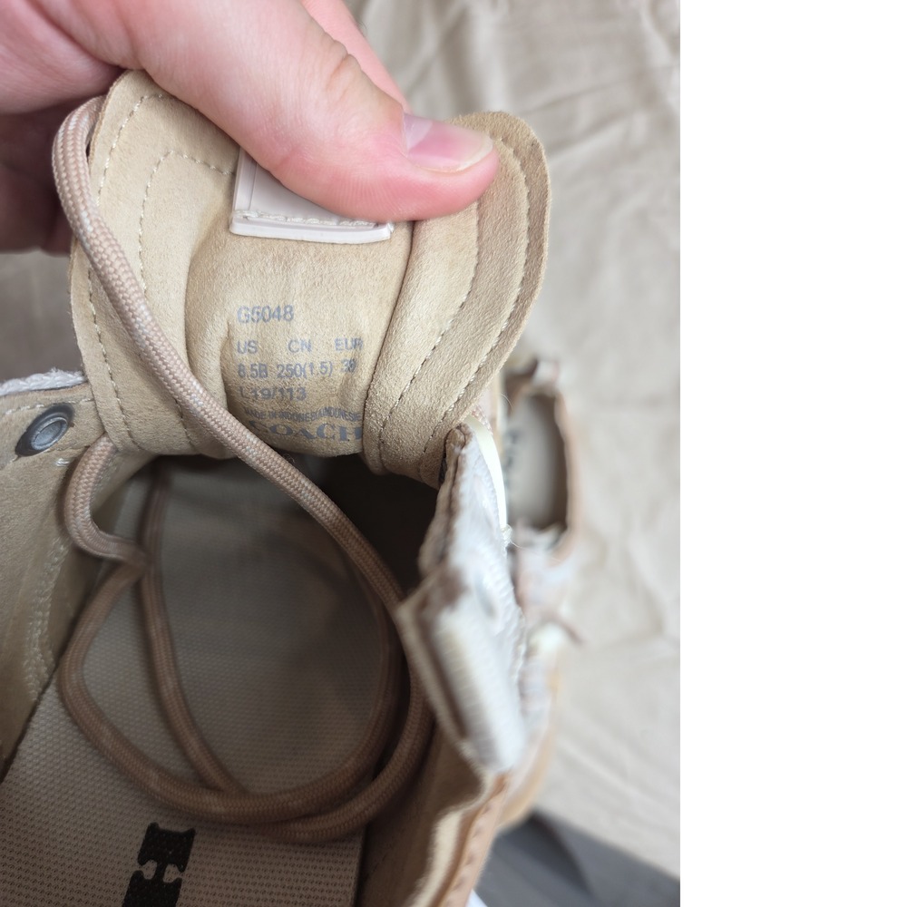Women's Coach Citysole Sneaker White Tan Suede Leather Size 8.5 - Picture 13 of 15